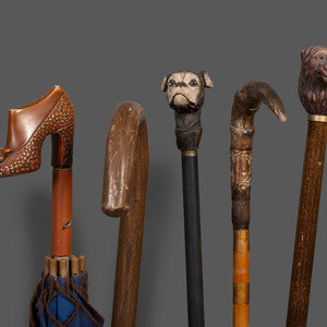 Four Walking Sticks Late 19th 20th 34595a