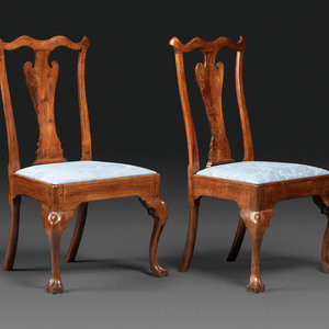 A Pair of Queen Anne Carved Walnut
