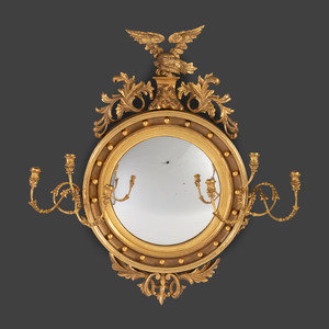 A Federal Giltwood Bull's Eye Six-Light