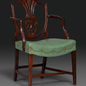 A Federal Carved Mahogany Armchair New 34597e