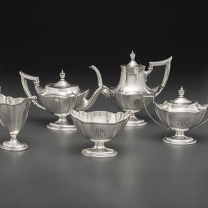 An American Silver Five Piece Tea 34599a