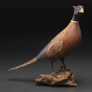 A Carved and Painted Wood Pheasant 3459cc