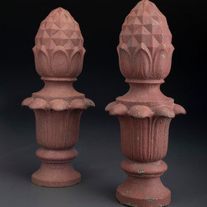 A Pair of Red Painted Cast Iron