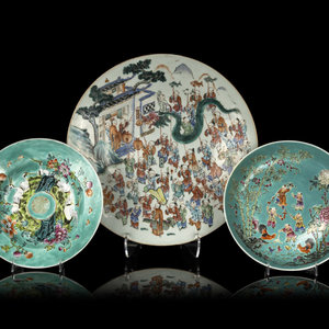 Three Chinese Famille Rose Porcelain