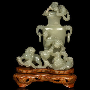 A Chinese Pale Celadon Jade Vase 345a95