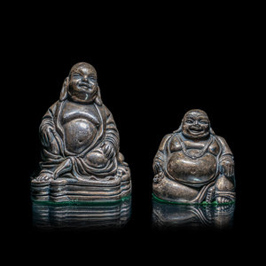 Two Silver Figures of Laughing