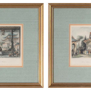 Two Etchings by Thomas Allom 1804 1872  345ada