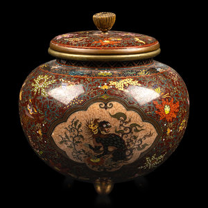 A Japanese Cloisonné Jar and Cover
Late