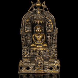 An Indian Silver Inlaid Brass Jain 345b1a