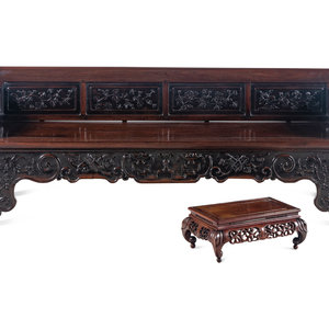 A Chinese Carved Zitan Day Bed  345b2b