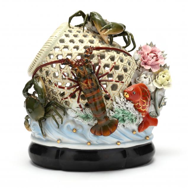 SEA LIFE PORCELAIN SCULPTURE 20th