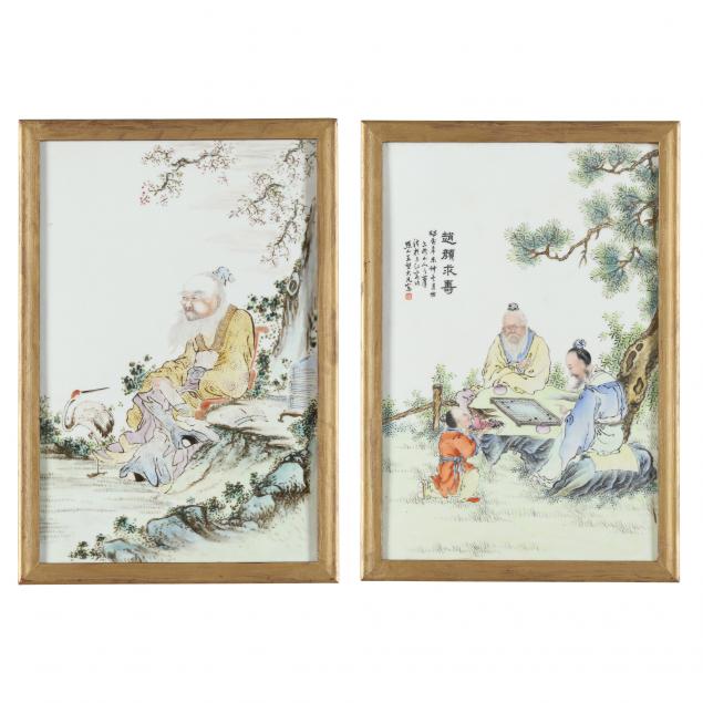 TWO CHINESE PORCELAIN PLAQUES  345b5d