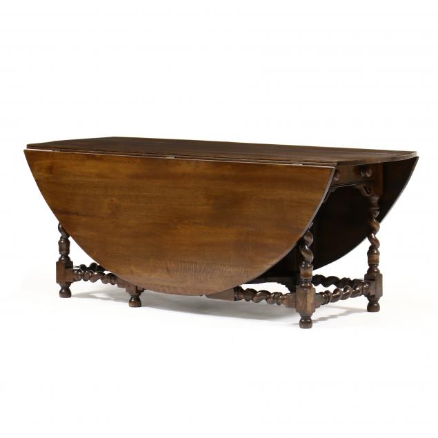 JACOBEAN STYLE OAK DROP LEAF WAKE