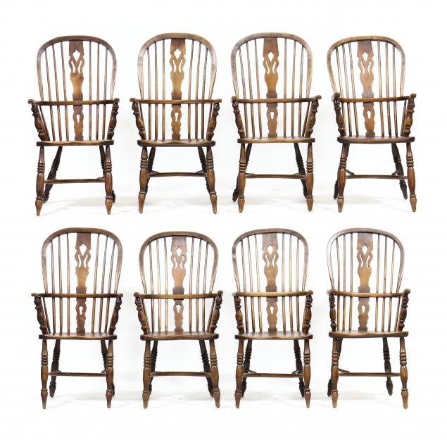 SET OF EIGHT ENGLISH ELM WINDSOR 345b91