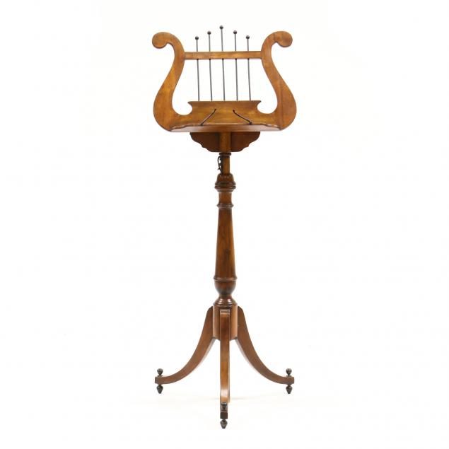 MAHOGANY LYRE FORM MUSIC STAND 345b9d