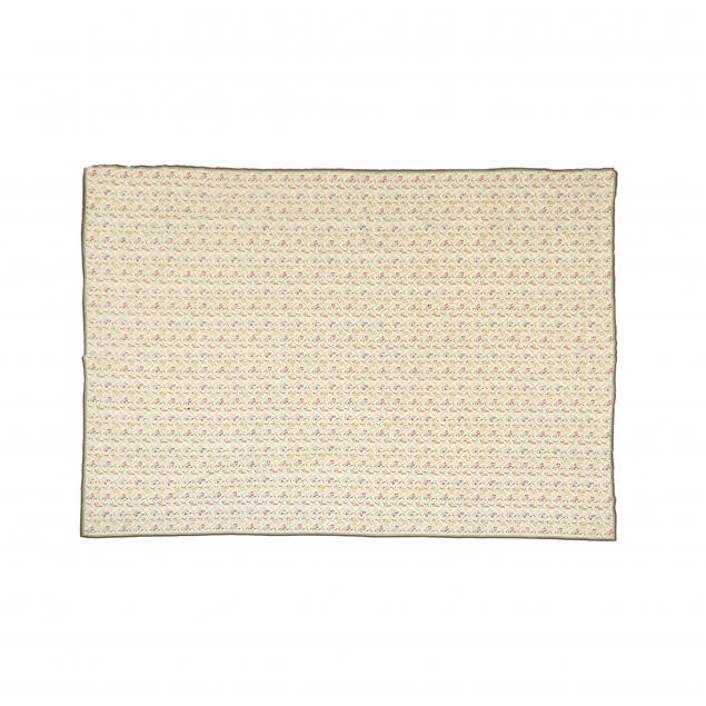 NEEDLEPOINT RUG Ivory field in