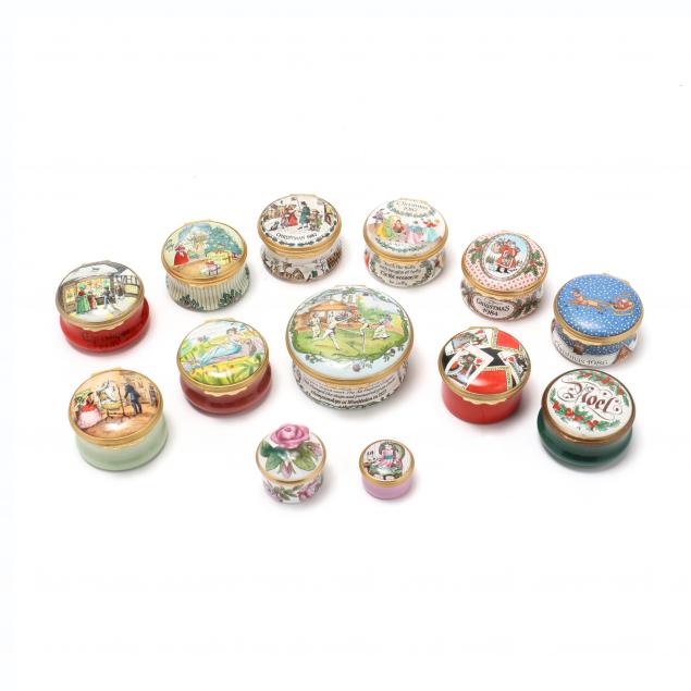 GROUP OF (13) HALCYON DAYS ENAMEL BOXES