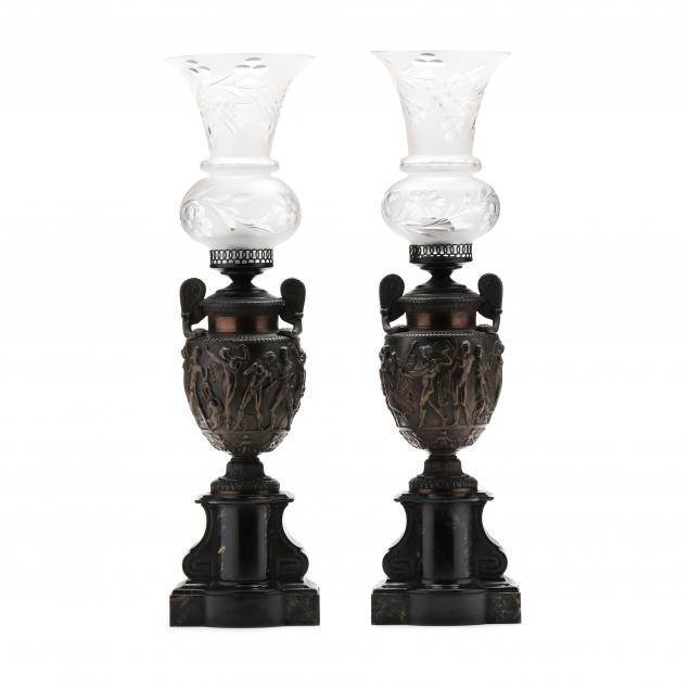 PAIR OF BRONZE AND MARBLE TOWNLEY 345bdd