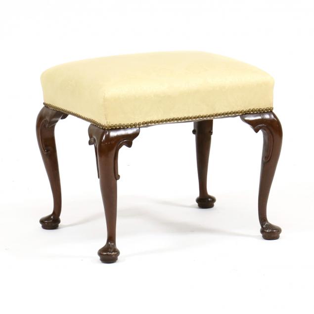 QUEEN ANNE STYLE MAHOGANY STOOL