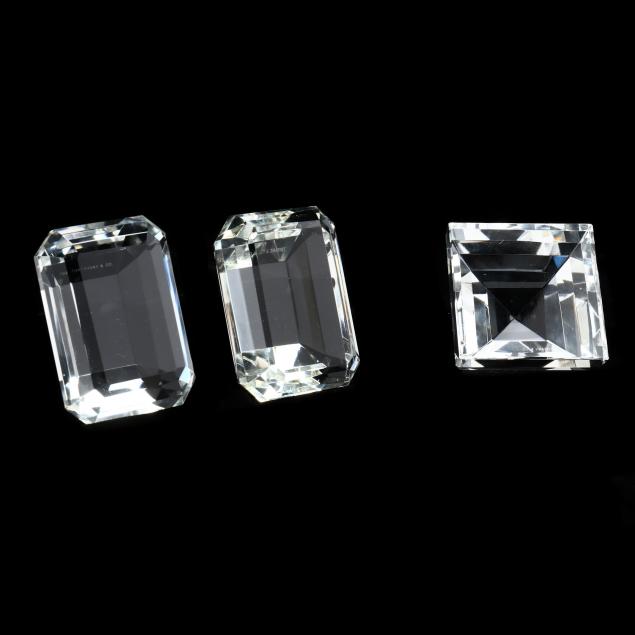 THREE TIFFANY CO CRYSTAL DIAMOND  345c46