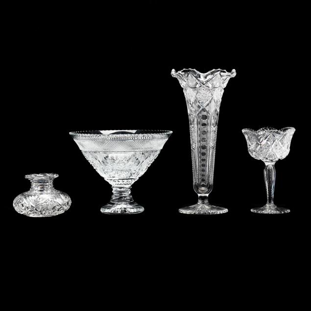 FOUR PIECES OF CUT GLASS Including 345c51