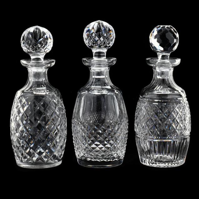 THREE WATERFORD CRYSTAL DECANTERS 345c4d