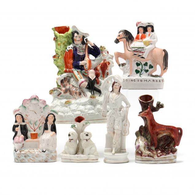 SIX STAFFORDSHIRE FIGURINES Circa 1860s,