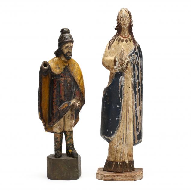 SPANISH COLONIAL POLYCHROME FIGURES 345c67