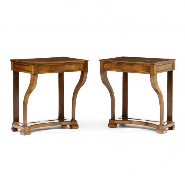 PAIR OF BIEDERMEIER WALNUT DIMINUTIVE