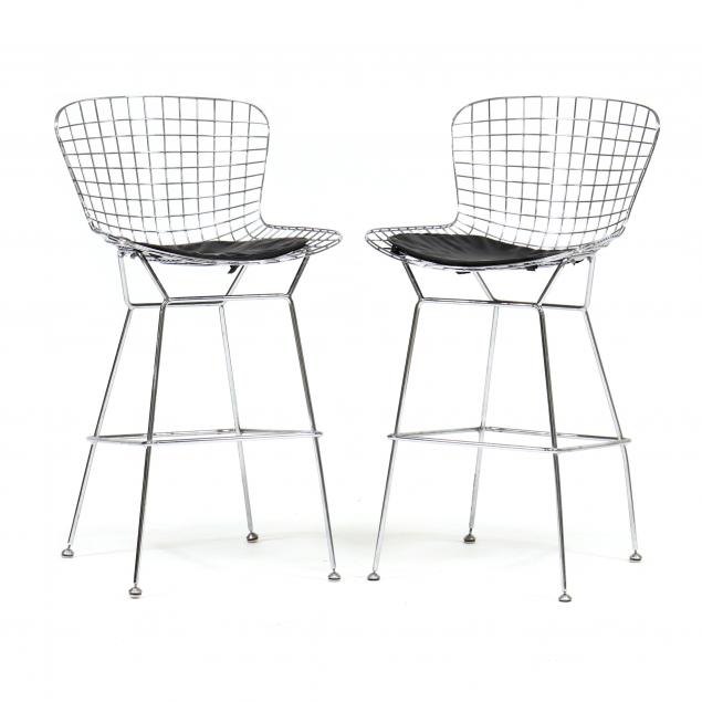 AFTER HARRY BERTOIA, PAIR OF BARSTOOLS