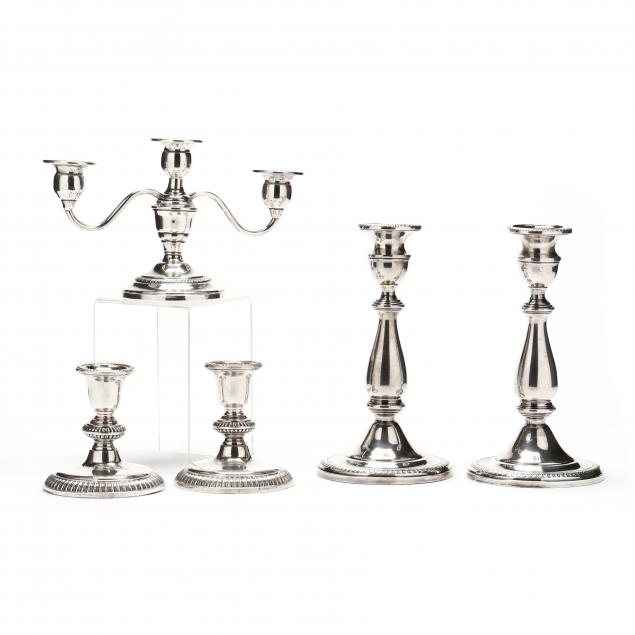 STERLING SILVER CANDELABRUM AND