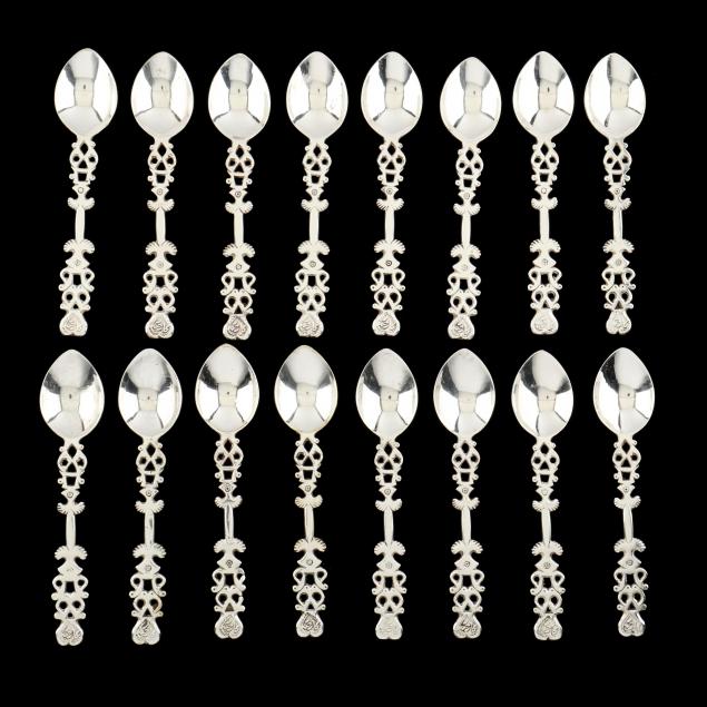 A SET OF SIXTEEN STERLING SILVER 345def