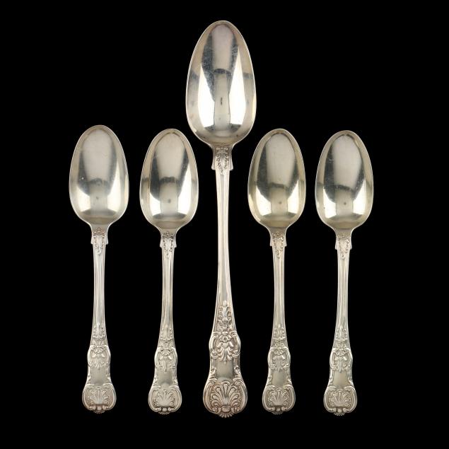 FIVE WILLIAM IV SILVER SPOONS  345dfc