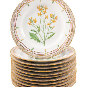 A Set of Twelve Royal Copenhagen Porcelain