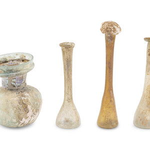 A Group of Four Roman Glass Vessels
Circa