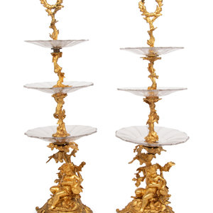 A Pair of French Gilt Bronze and