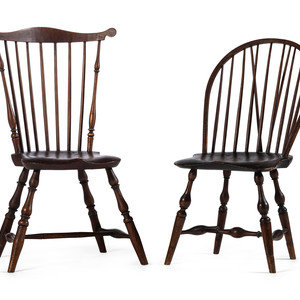 Two Windsor Side Chairs and a Gothic
