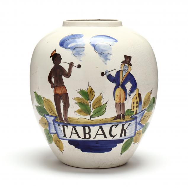 DUTCH DELFT TOBACCO JAR 19th century,