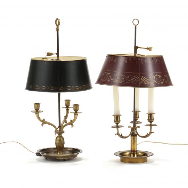 TWO NEOCLASSICAL STYLE GILT BRASS