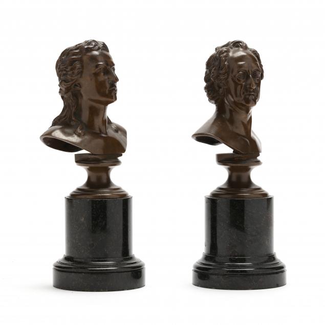 TWO CONTINENTAL BRONZE BUSTS OF 345f00