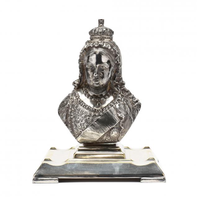 A FIGURAL SILVERPLATE INKWELL FOR 345f08