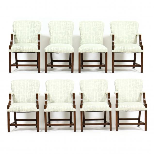 ROSE TARLOW, EIGHT UPHOLSTERED CHIPPENDALE