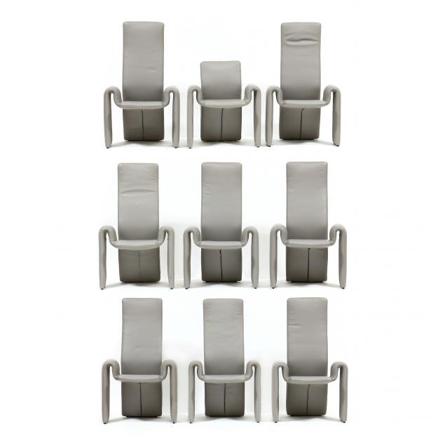 STEVE LEONARD, SET OF NINE RIBBON CHAIRS