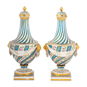 A Pair of Sèvres Style Porcelain