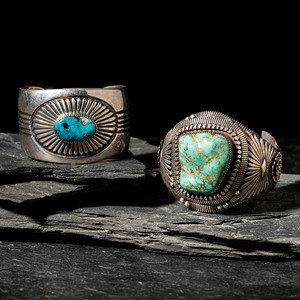 Navajo Silver and Turquoise Cuff 34643d