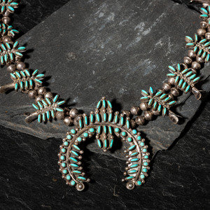 Zuni Silver and Petit Point Turquoise 346445