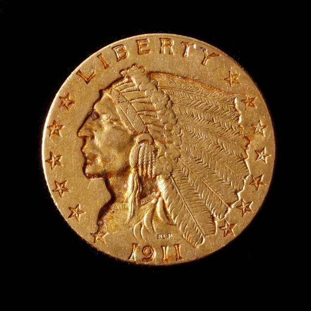 1911 INDIAN HEAD 2 50 GOLD QUARTER 346467