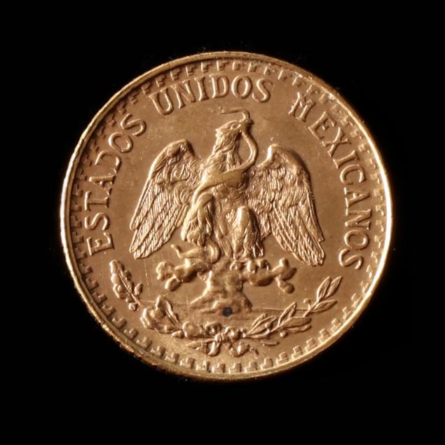 MEXICO, 1945 GOLD 2 PESOS BU, AGW .0482