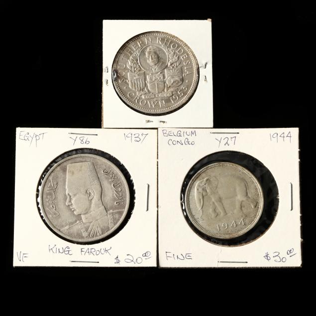 THREE AFRICAN SILVER CROWNS As 3464d9