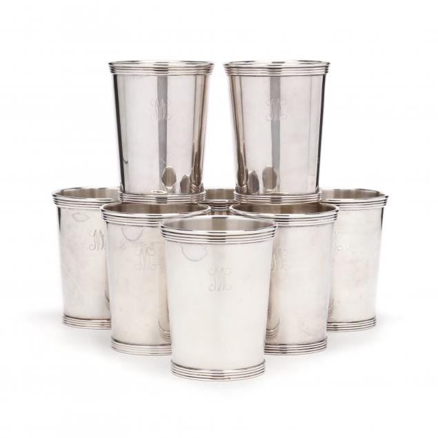 SET OF EIGHT STERLING SILVER JULEP CUPS